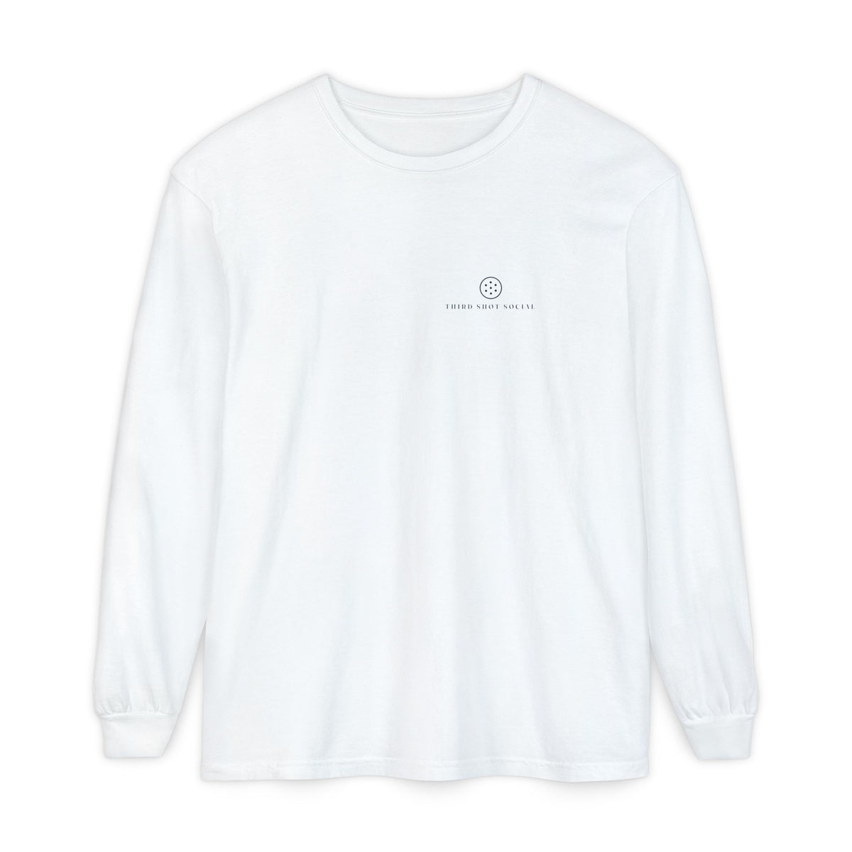Ball Mark Long Sleeve Tee in White, front view