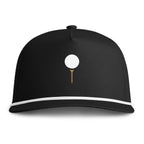 Tee & Ball Rope Cap in Black, front view