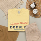 Sweater Weather Doubles Tee in Butter, flat lay