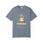 Pencils Are Free Tee in Blue Jean, front view