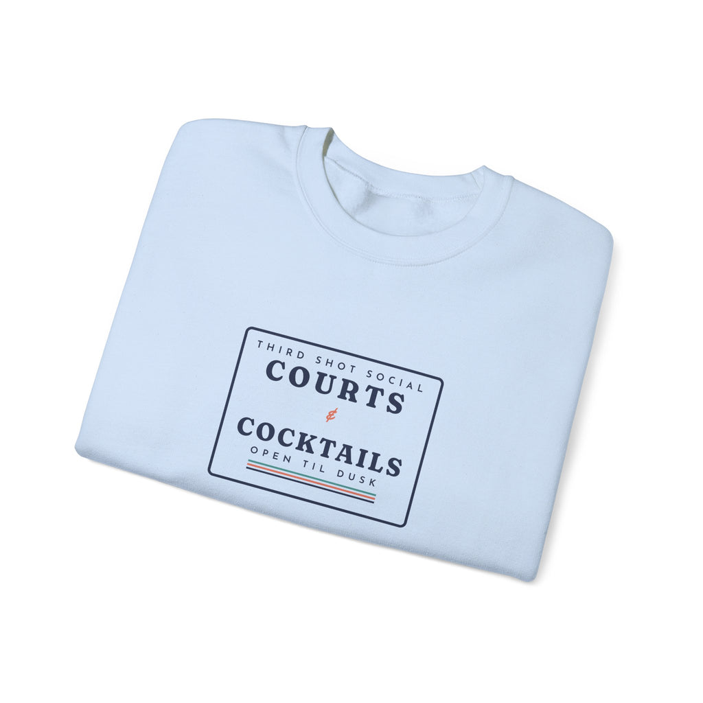 Courts & Cocktails Crewneck in Light Blue, folded