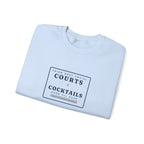 Courts & Cocktails Crewneck in Light Blue, folded