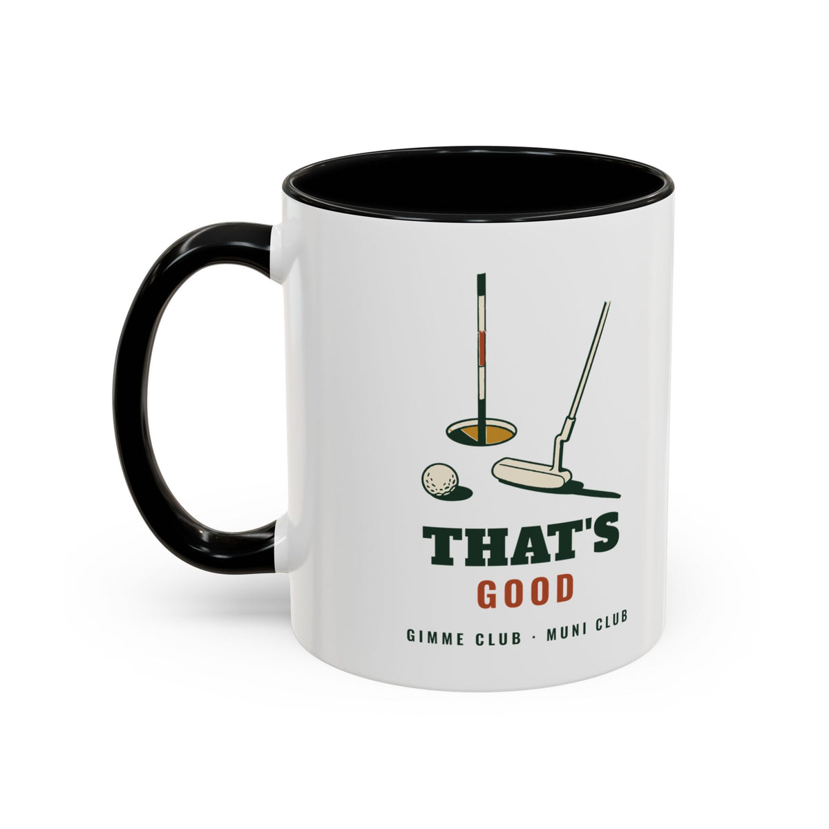 That's Good Mug in Black, design, handle left
