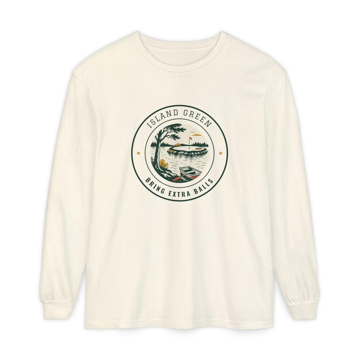Island Green Long Sleeve Tee in Ivory, front view