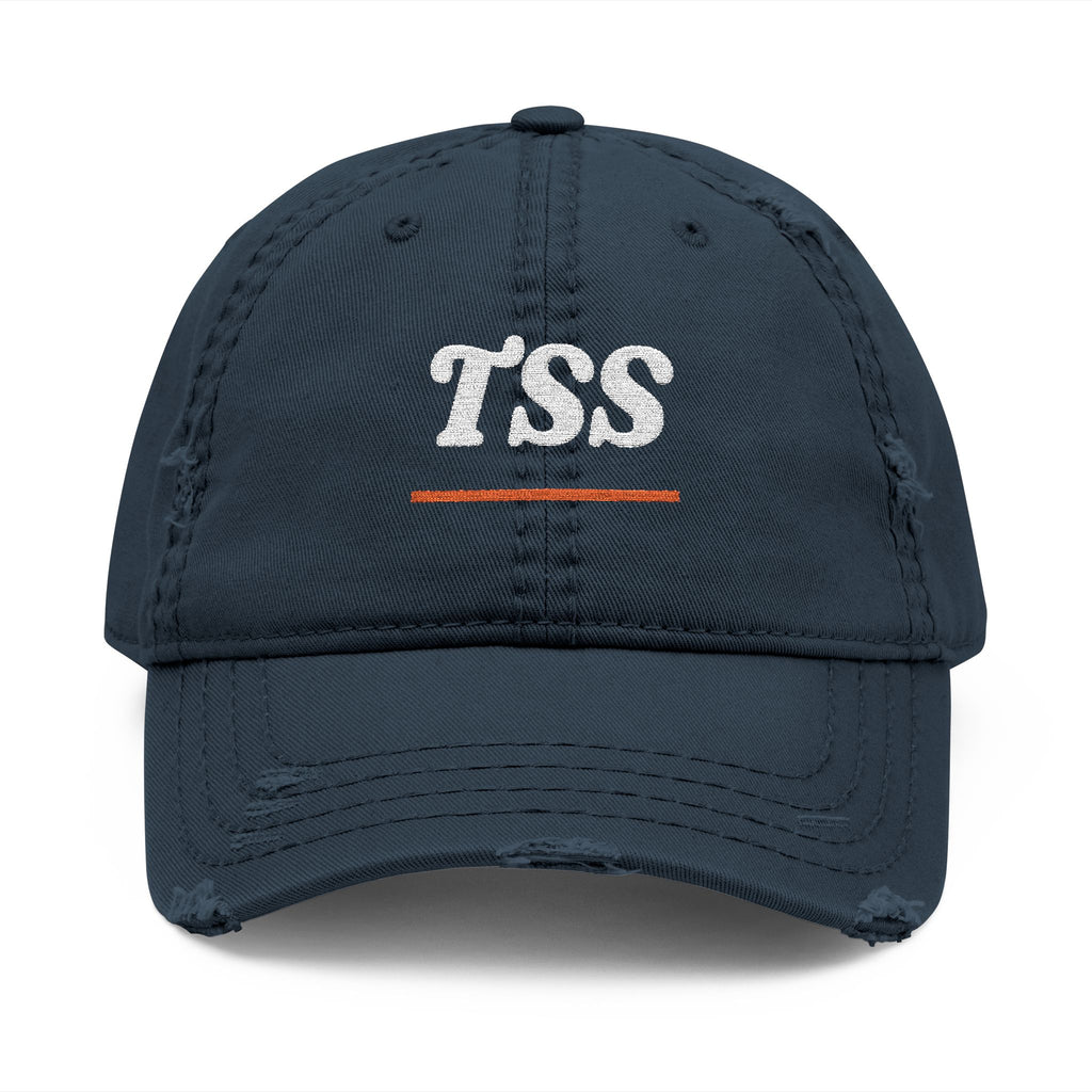 TSS Monogram Dad Hat in Dark Navy, front view