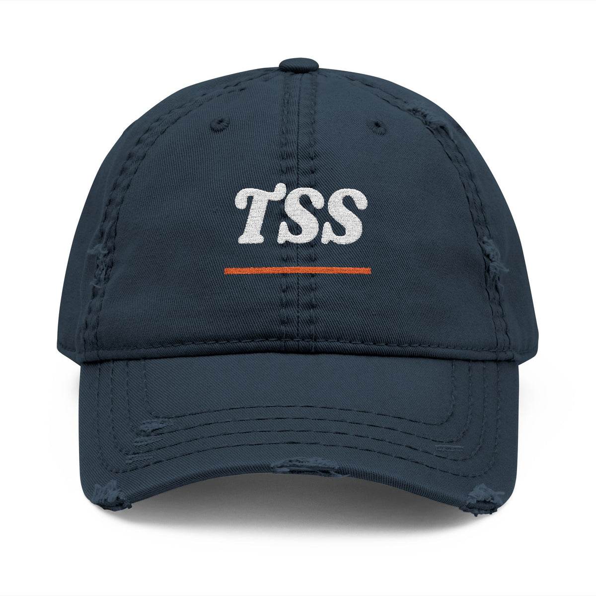 TSS Monogram Dad Hat in Dark Navy, front view