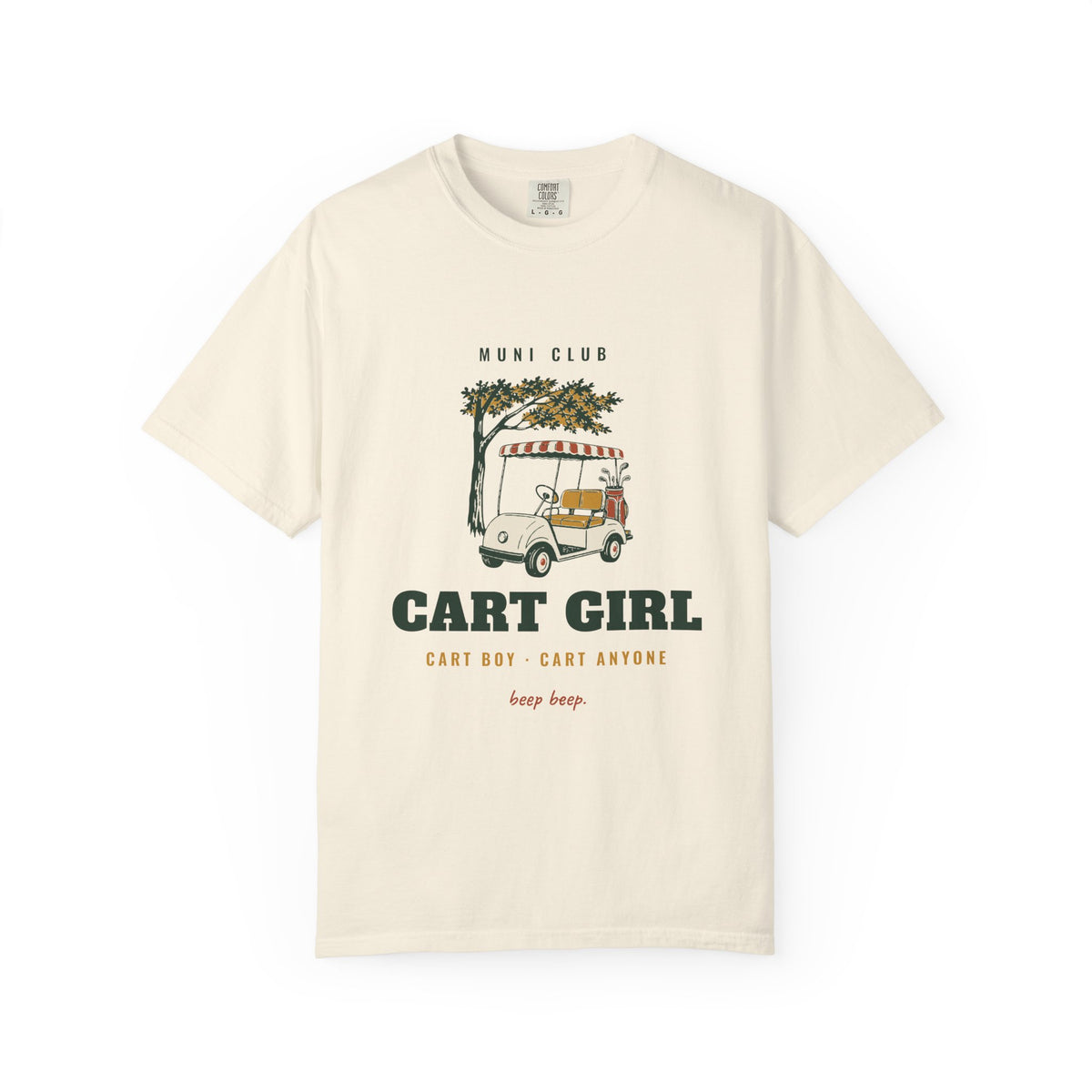 Cart Girl Tee in Ivory, front view