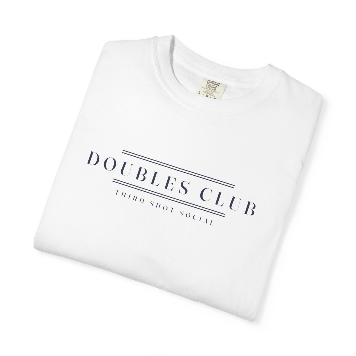 Doubles Club Tee in White, folded