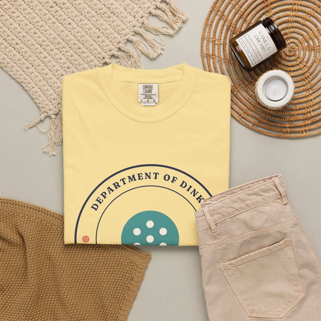 Department of Dinks Tee in Butter, flat lay
