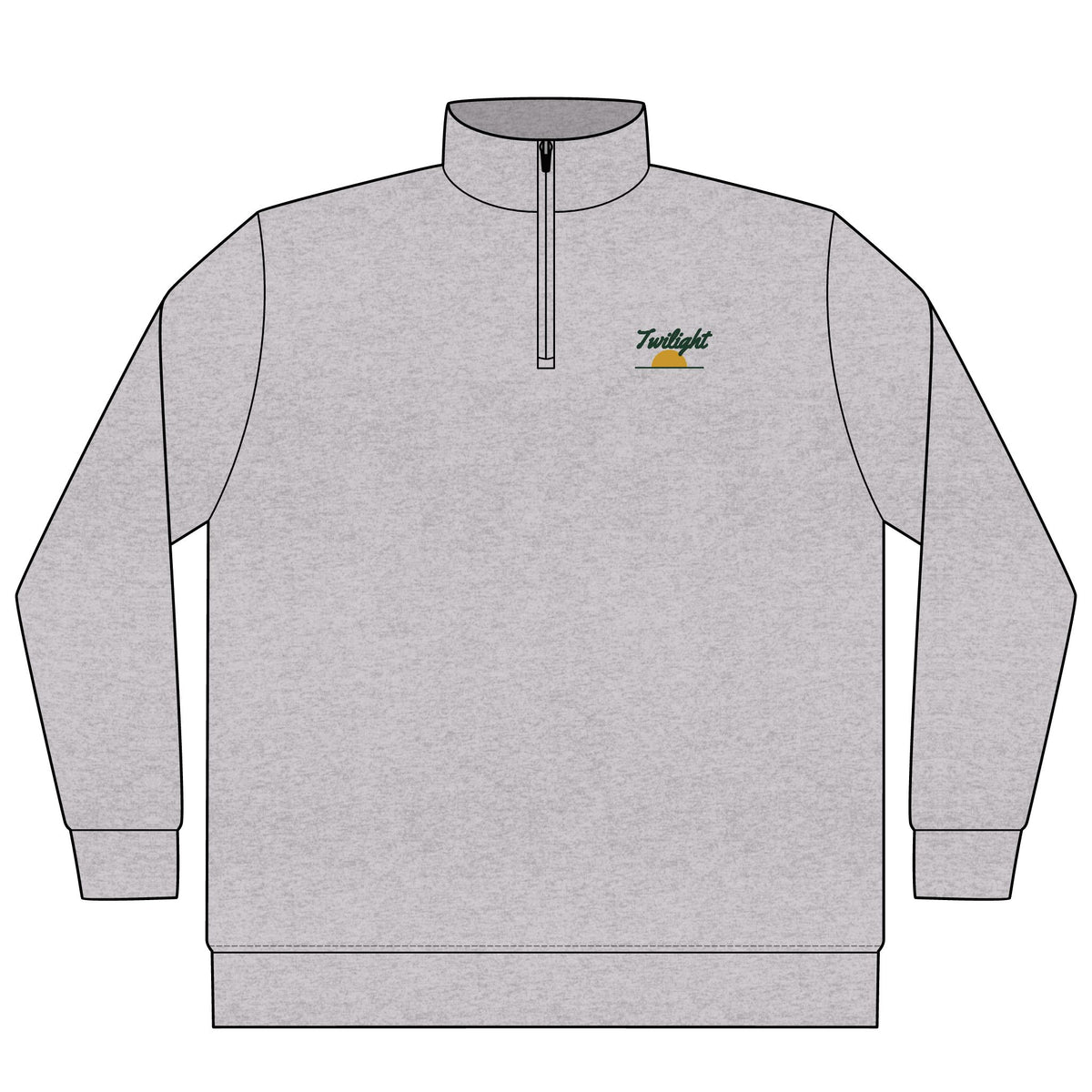 Twilight Quarter-Zip in Grey Heather, front view