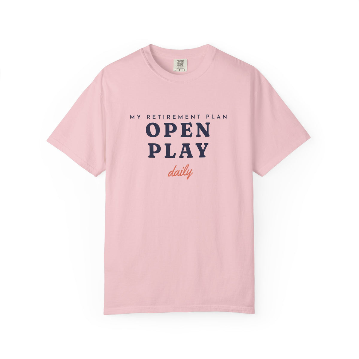 Retirement Plan Tee in Blossom, front view