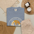 Twilight Rate Tee in Blue Jean, fabric and print detail