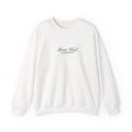 Muni Club Script Crewneck in White, front view