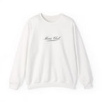 Muni Club Script Crewneck in White, front view