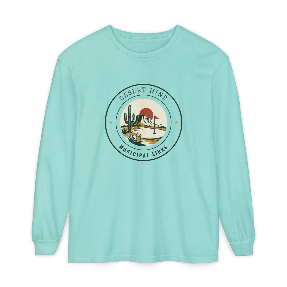 Desert Nine Long Sleeve Tee in Chalky Mint, front view