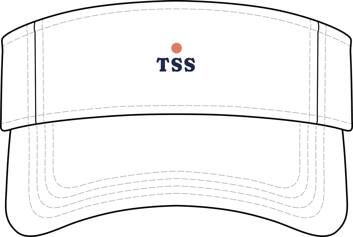 TSS Ball Visor in White, front view