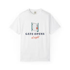 Gate Opens at Eight Tee in White, front view