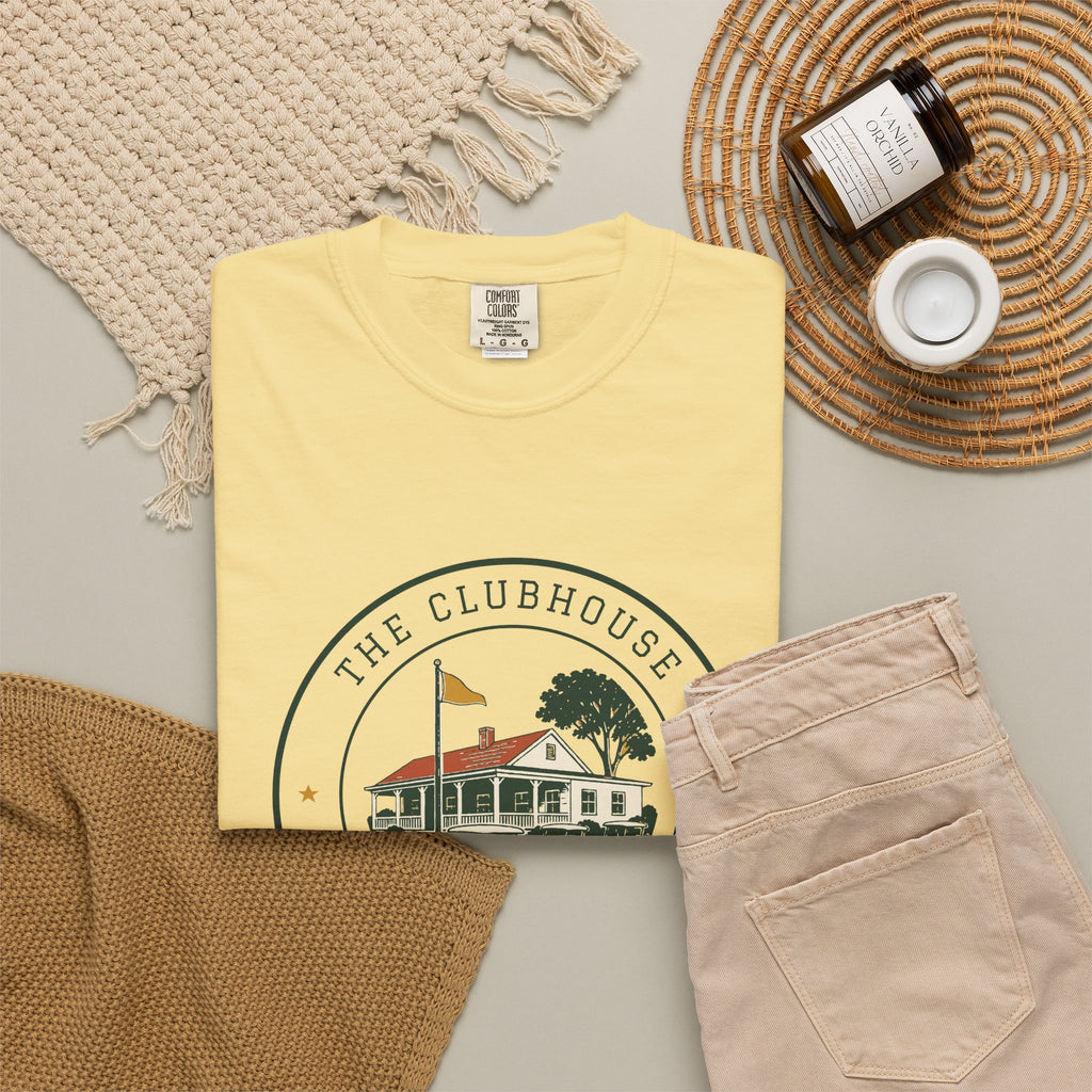 The Clubhouse Tee in Butter, flat lay