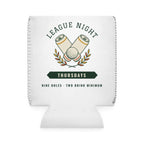 League Night Can Cooler in White, back view