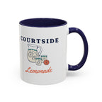 Courtside Lemonade Mug in Navy, design, handle right