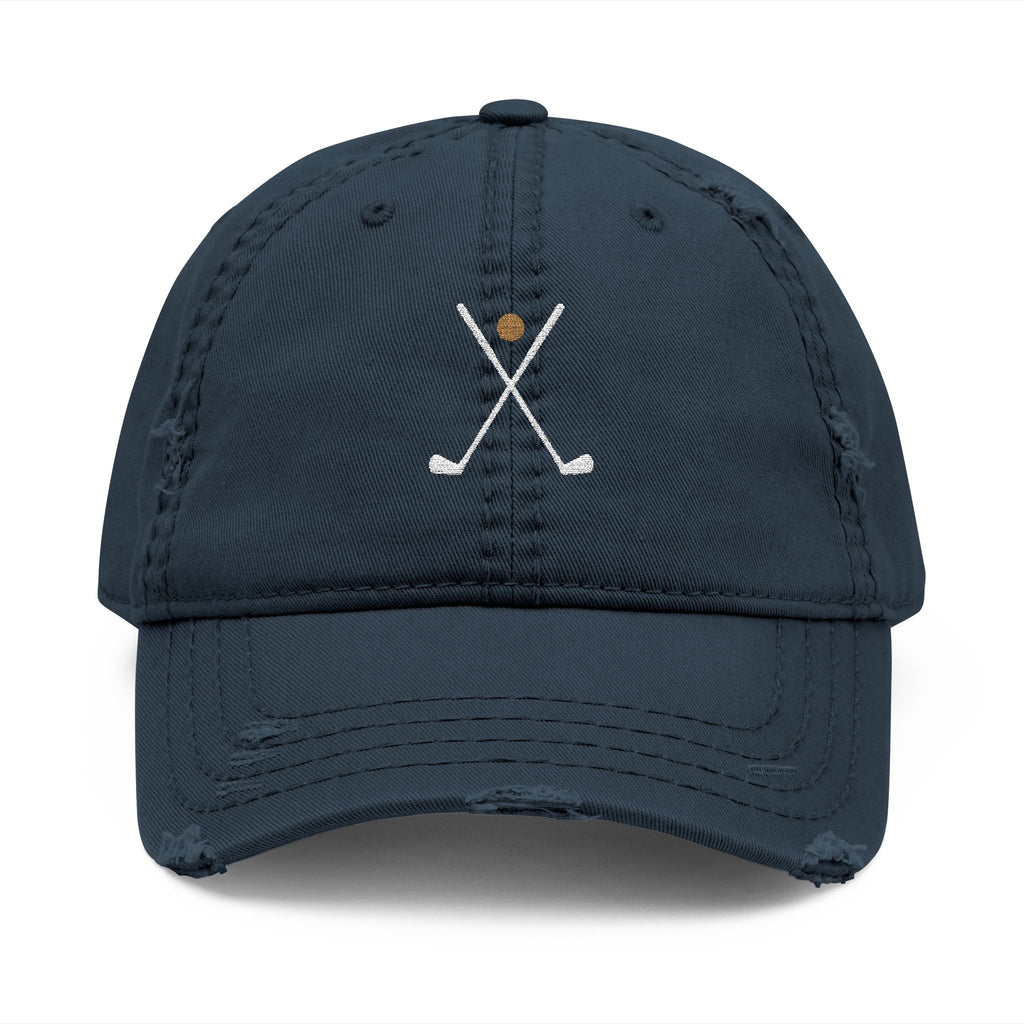 Crossed Irons Dad Hat in Dark Navy, front view