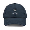 Crossed Irons Dad Hat in Dark Navy, front view