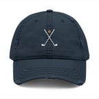 Crossed Irons Dad Hat in Dark Navy, front view