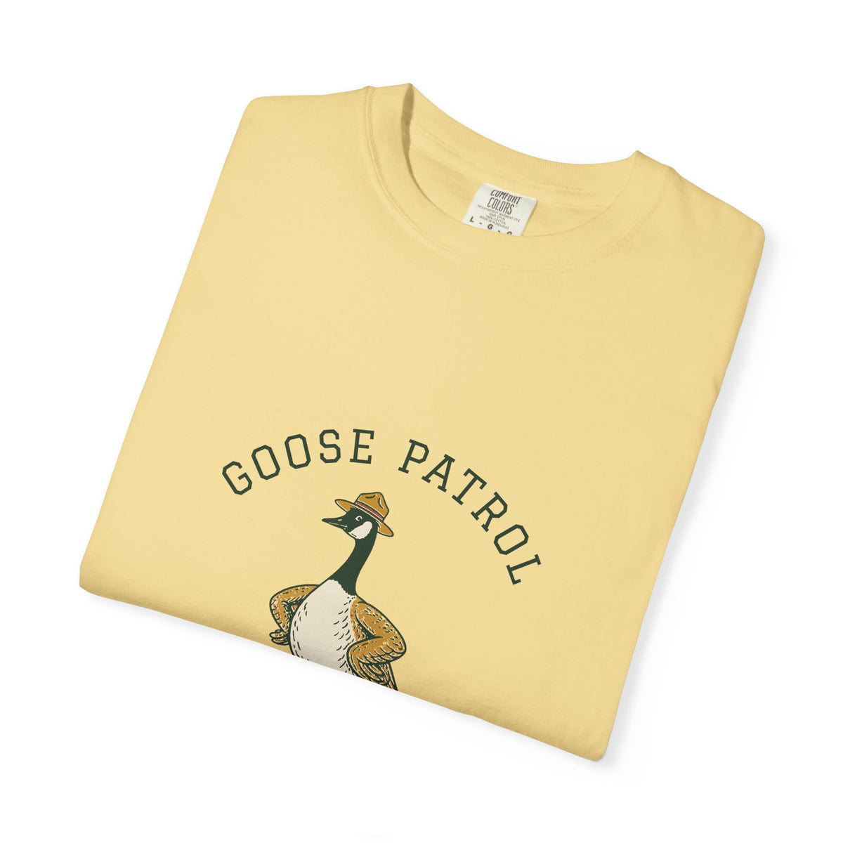 Goose Patrol Tee in Butter, folded