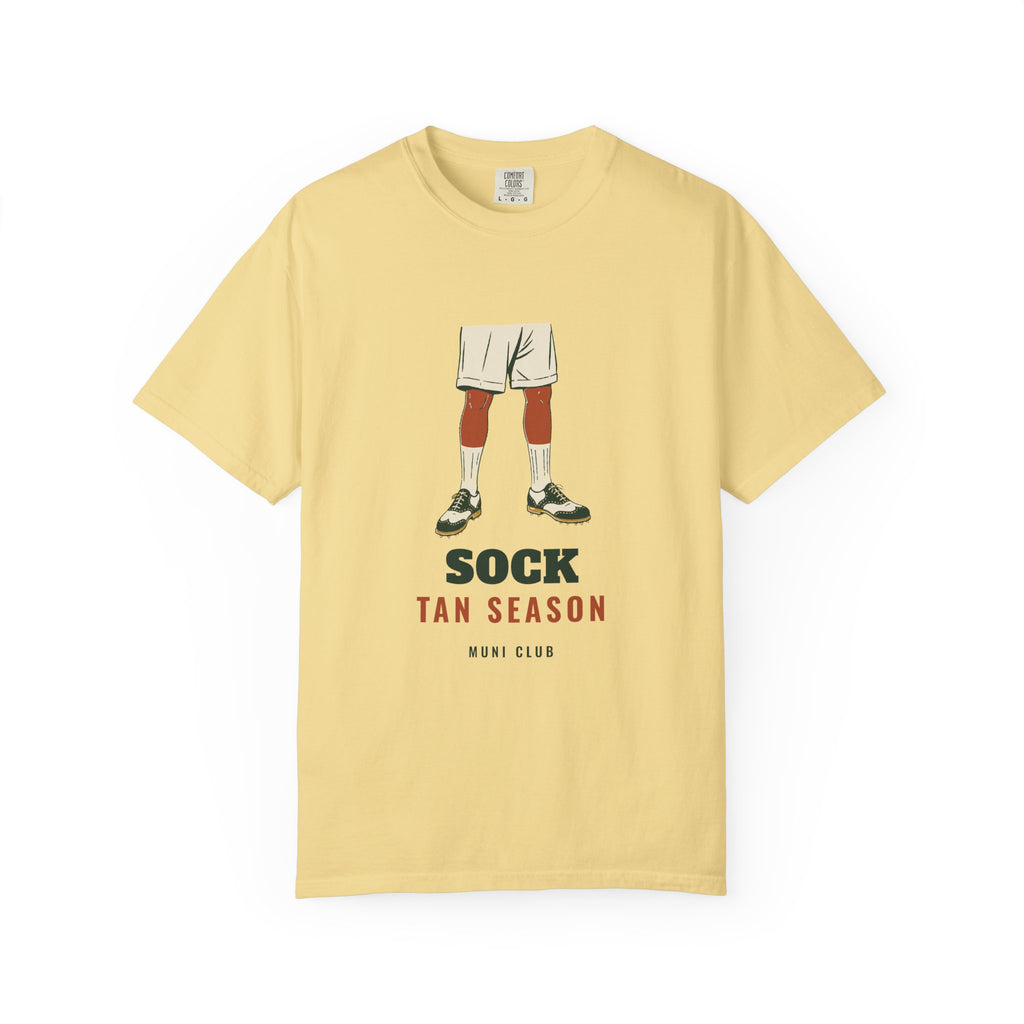 Sock Tan Season Tee in Butter, front view