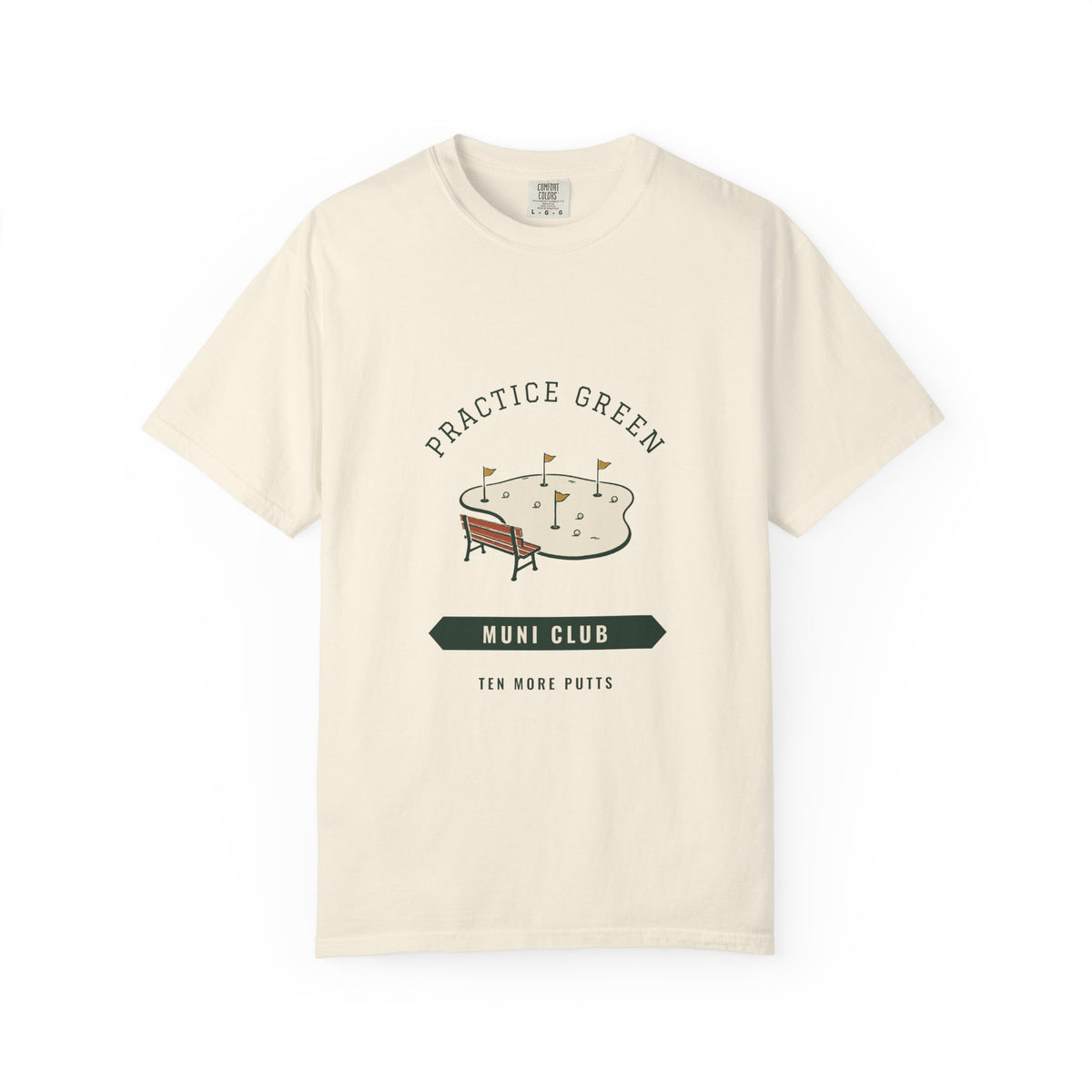Practice Green Tee in Ivory, front view