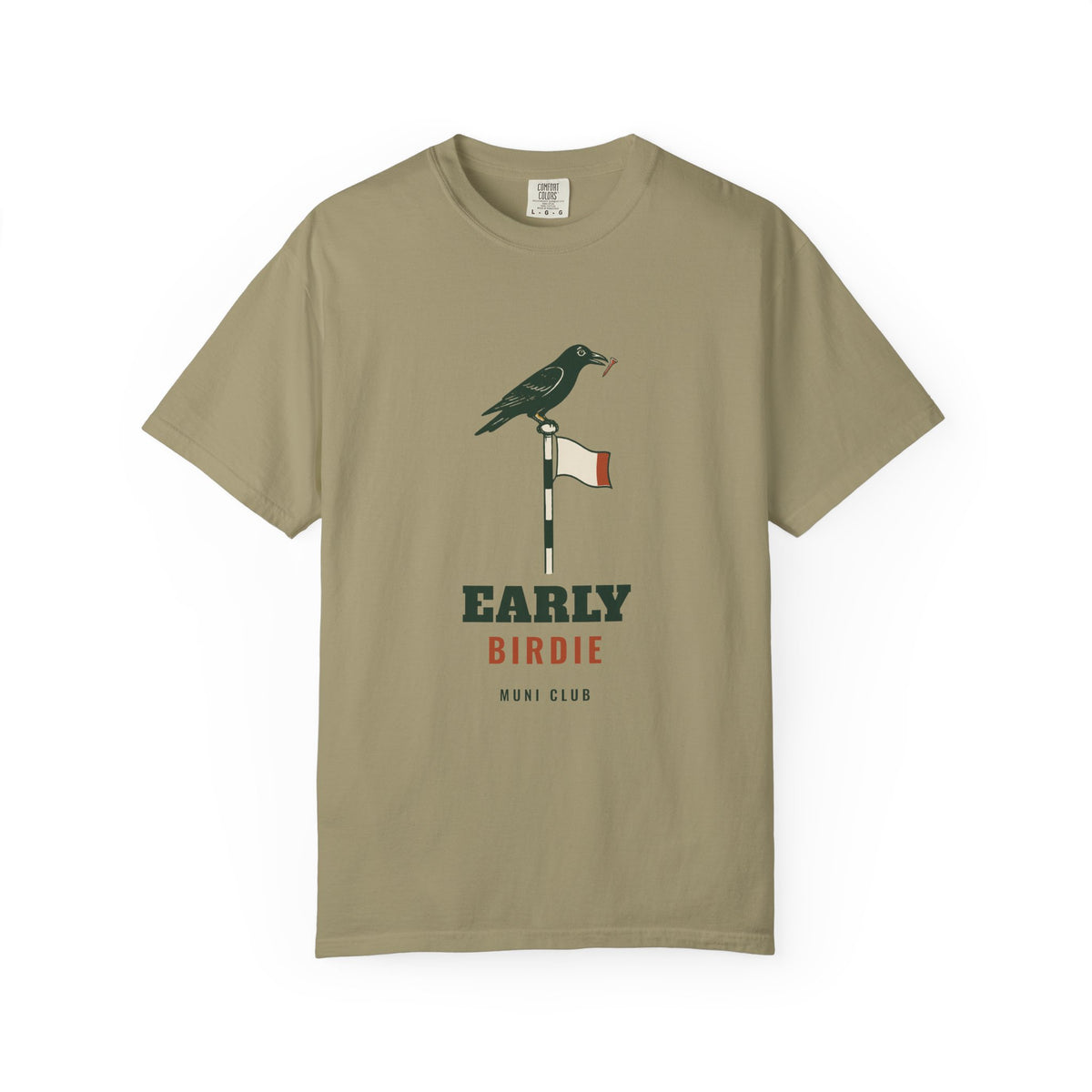 Early Birdie Tee in Khaki, front view