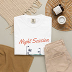 Night Session Tee in White, flat lay
