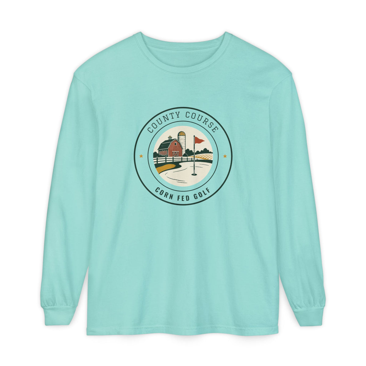 County Course Long Sleeve Tee in Chalky Mint, front view