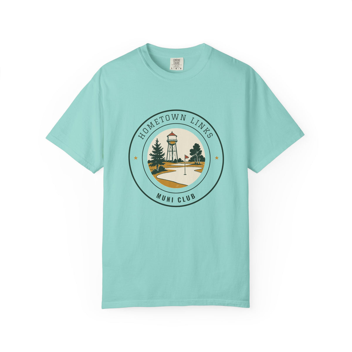 Hometown Links Tee in Chalky Mint, front view