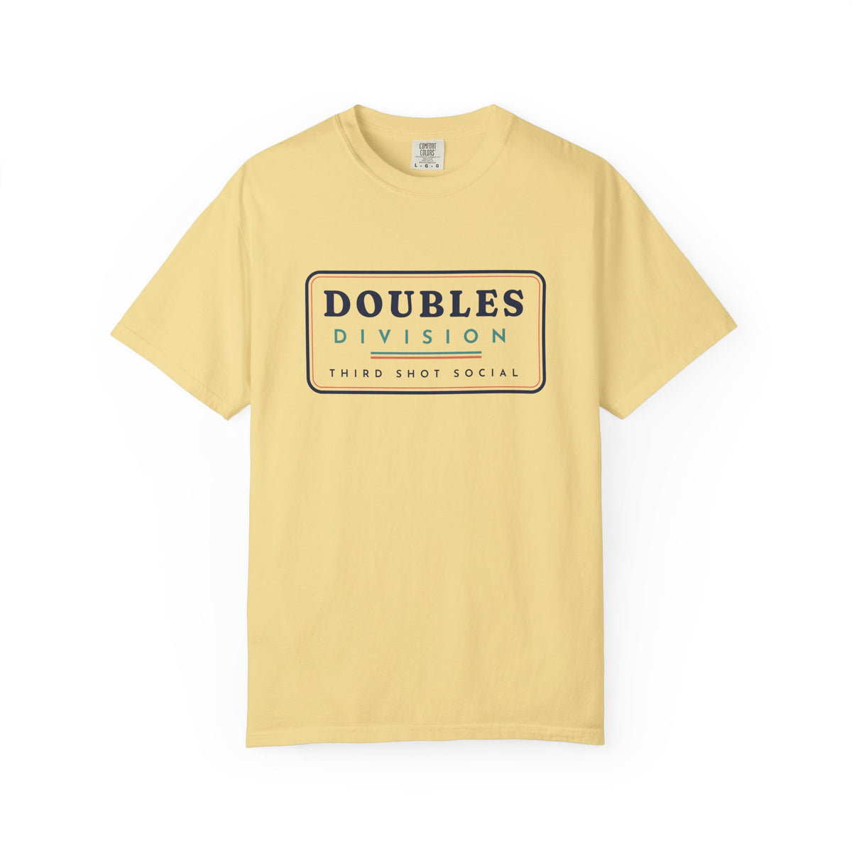 Doubles Division Tee in Butter, front view