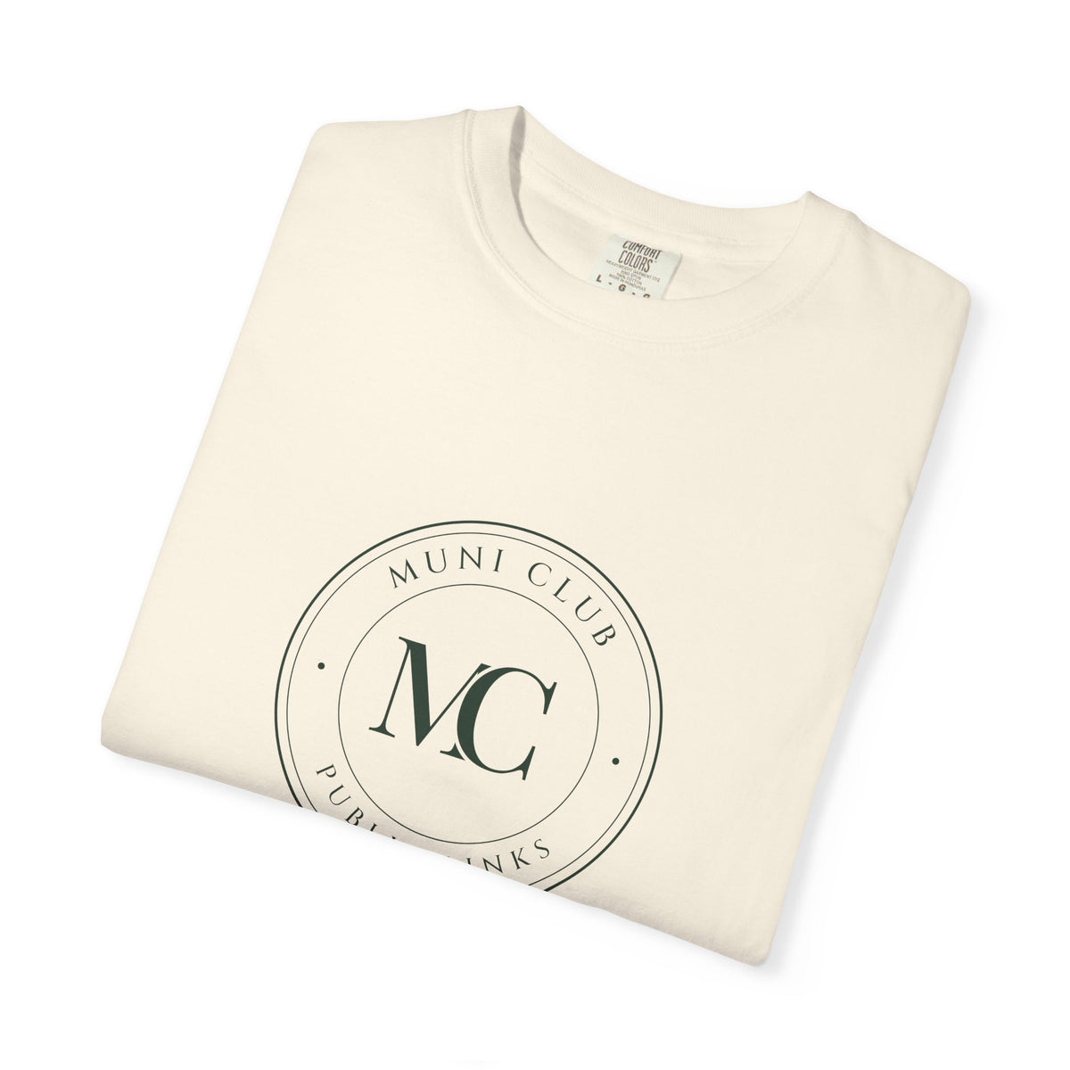 MC Monogram Crest Tee in Ivory, folded