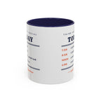 Coffee, Courts, Cocktails Mug in Navy, corner view