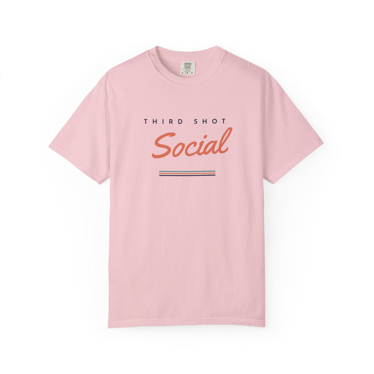 Social Tee in Blossom, front view