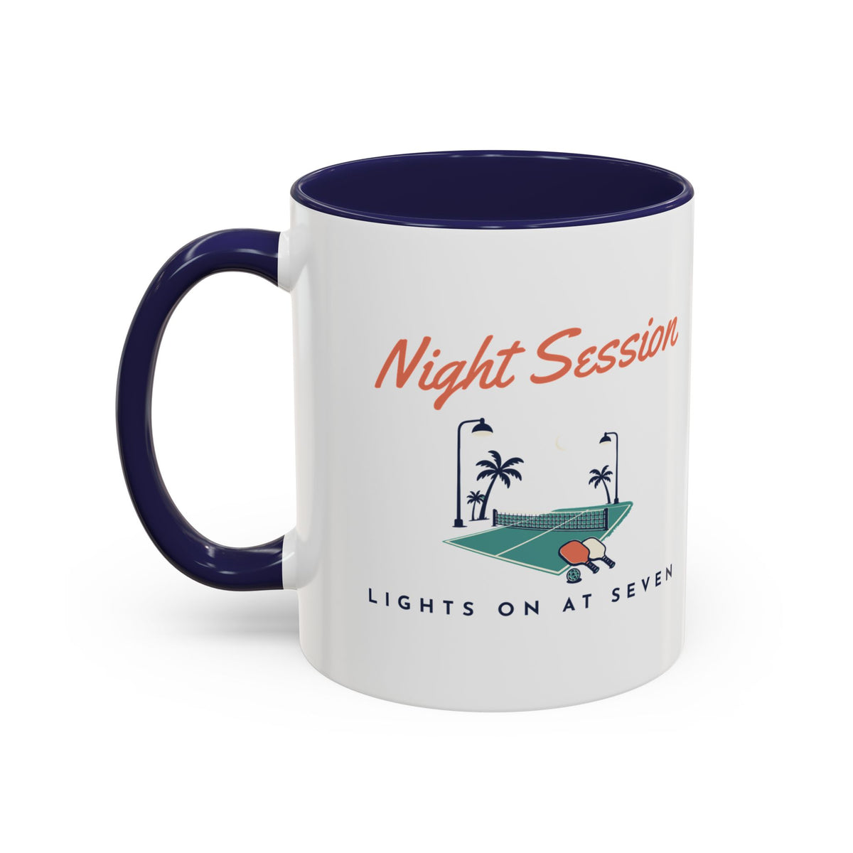 Night Session Mug in Navy, design, handle left