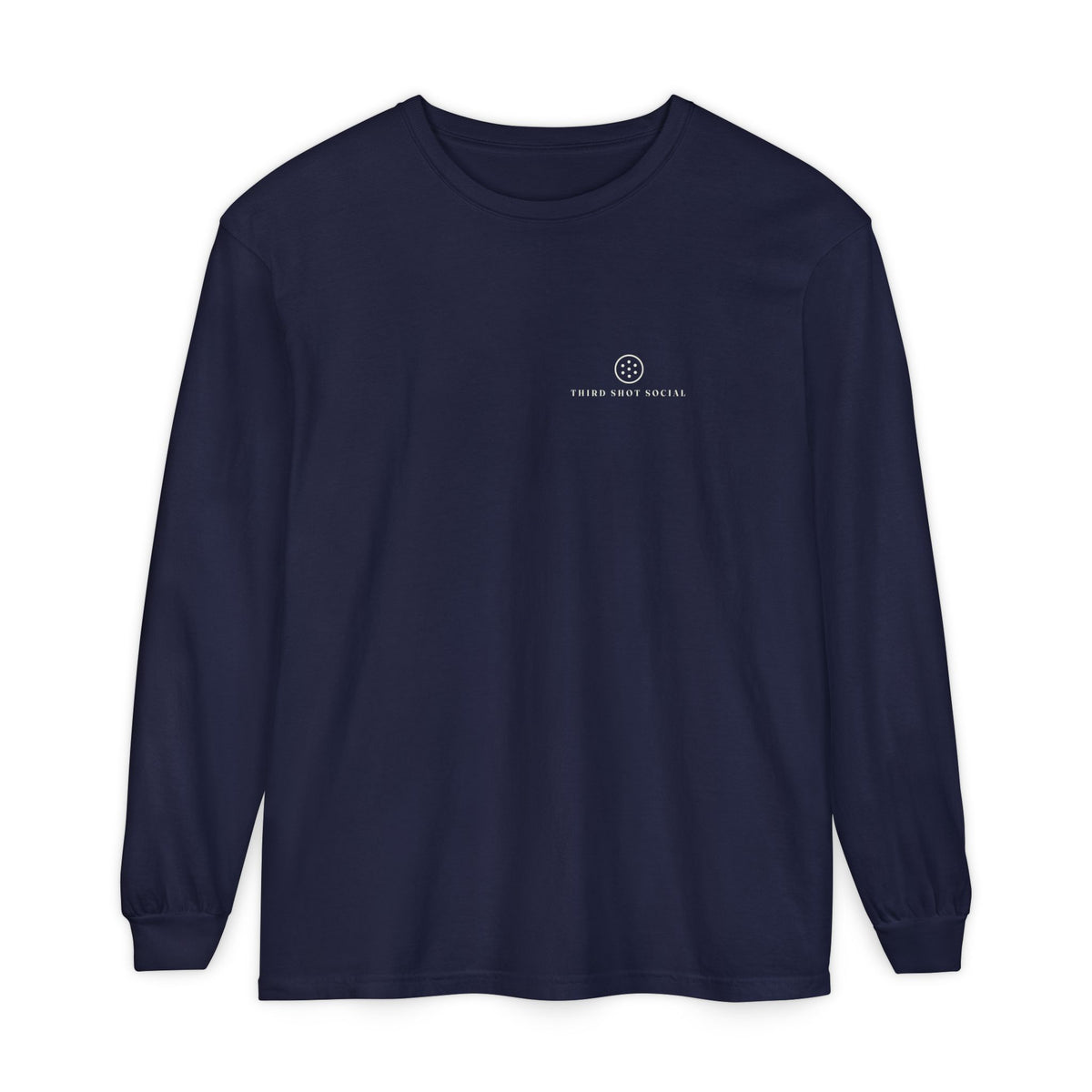 Ball Mark Long Sleeve Tee in True Navy, front view