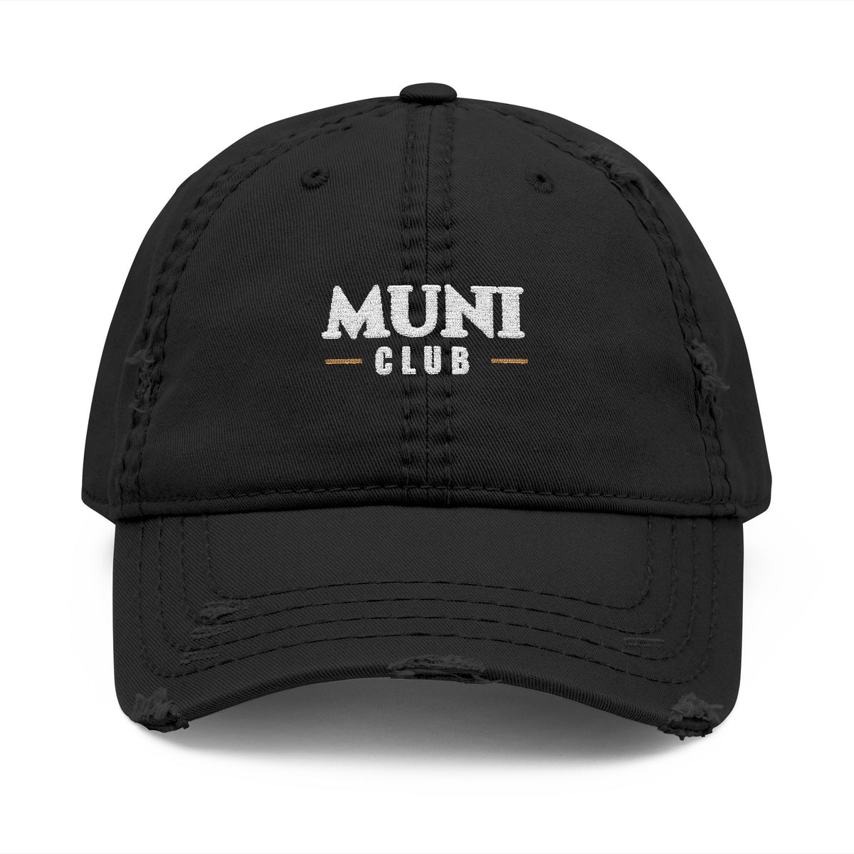Muni Stack Dad Hat in Black, front view