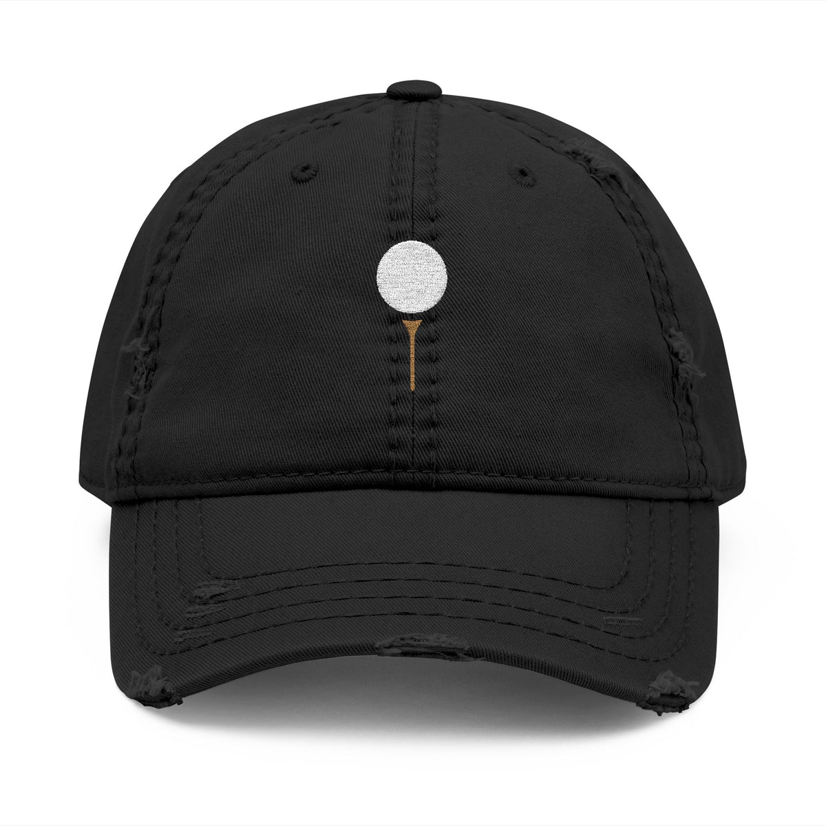 Tee & Ball Dad Hat in Black, front view