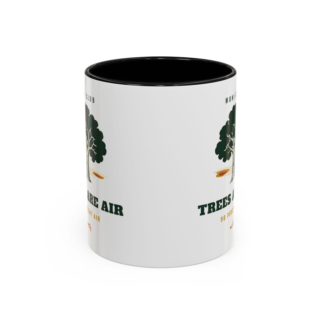 Trees Are Air Mug in Black, corner view