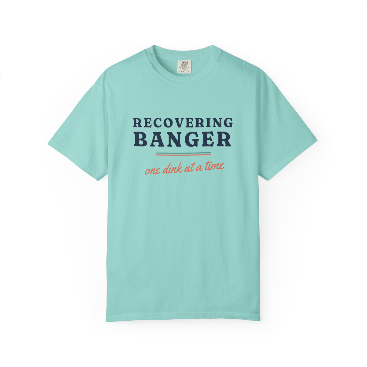 Recovering Banger Tee in Chalky Mint, front view