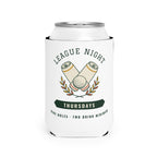 League Night Can Cooler in White, front view, second angle