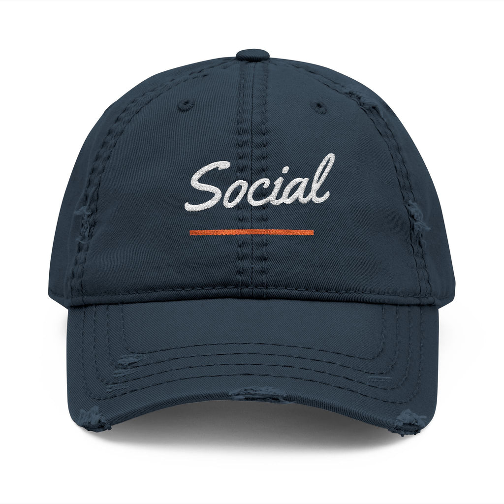 Social Dad Hat in Dark Navy, front view