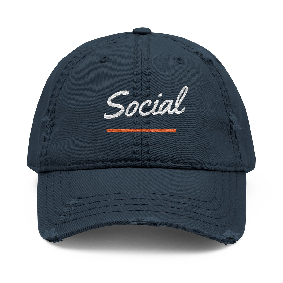Social Dad Hat in Dark Navy, front view
