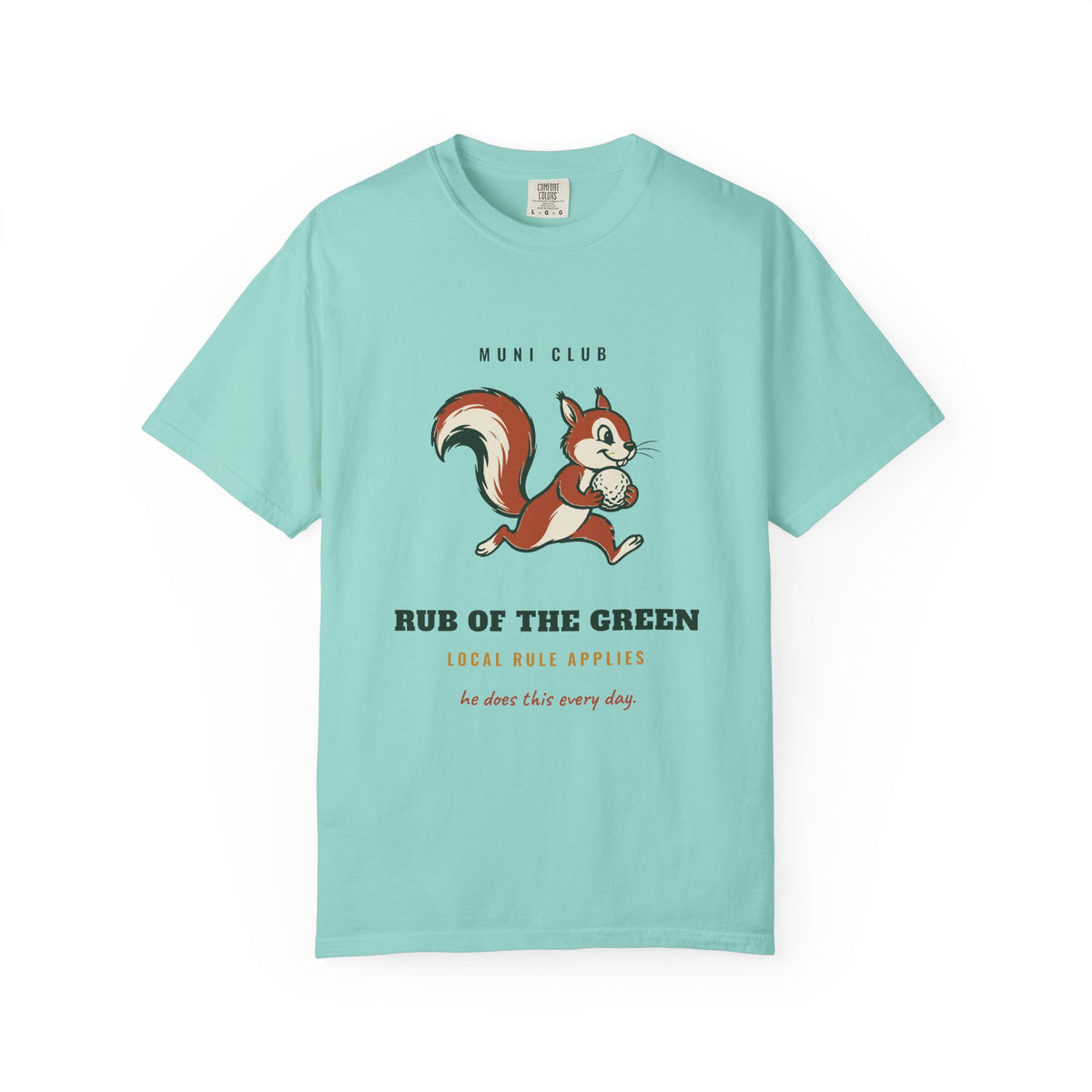 Rub of the Green Tee in Chalky Mint, front view