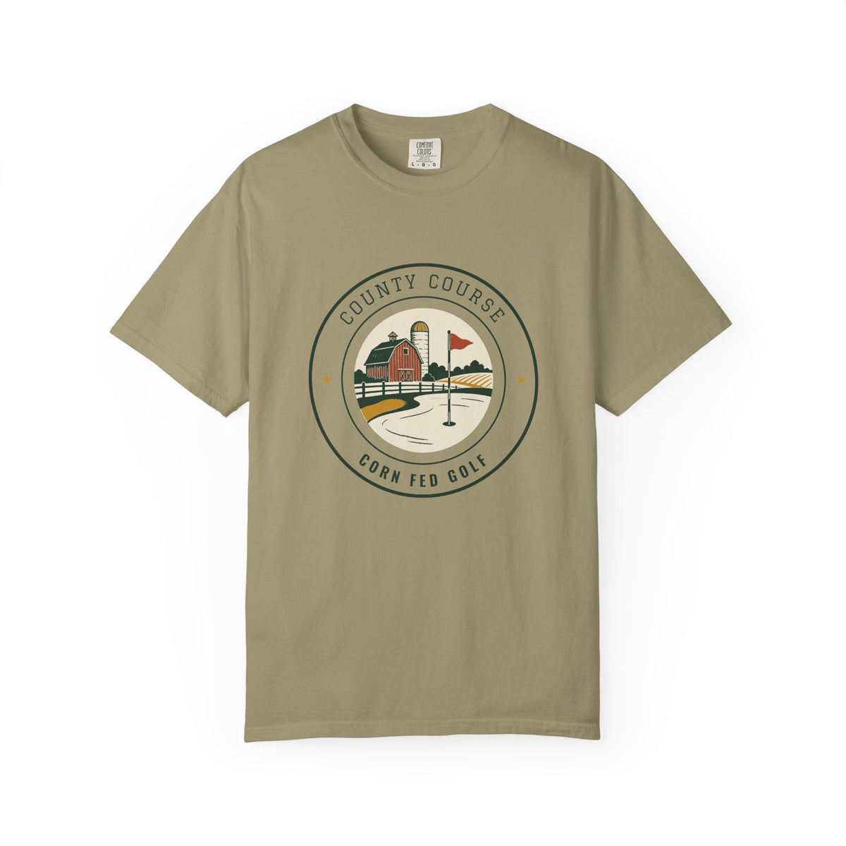 County Course Tee in Khaki, front view