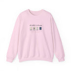 All Tables Welcome Crewneck in Light Pink, front view